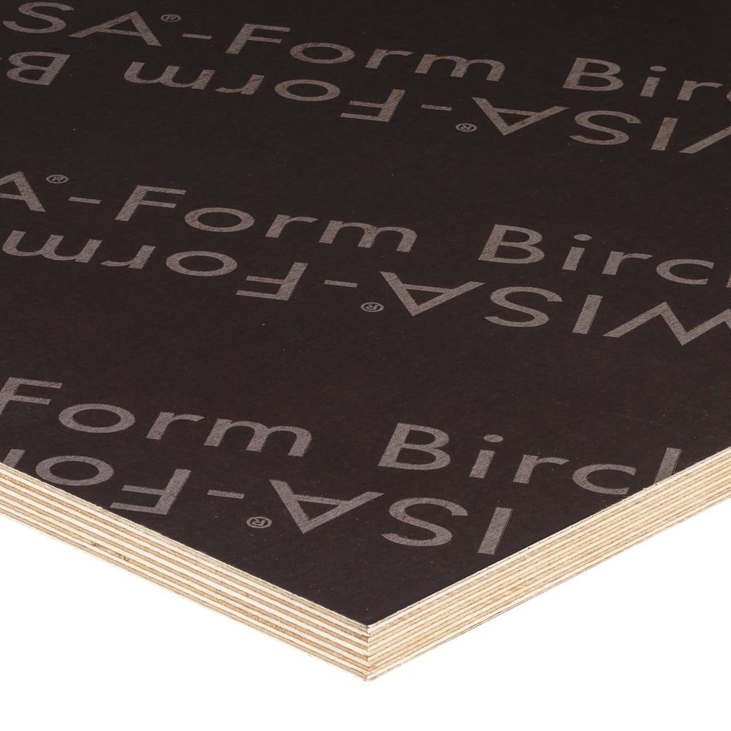 Corner of a WISA-Form Birch coated plywood panel